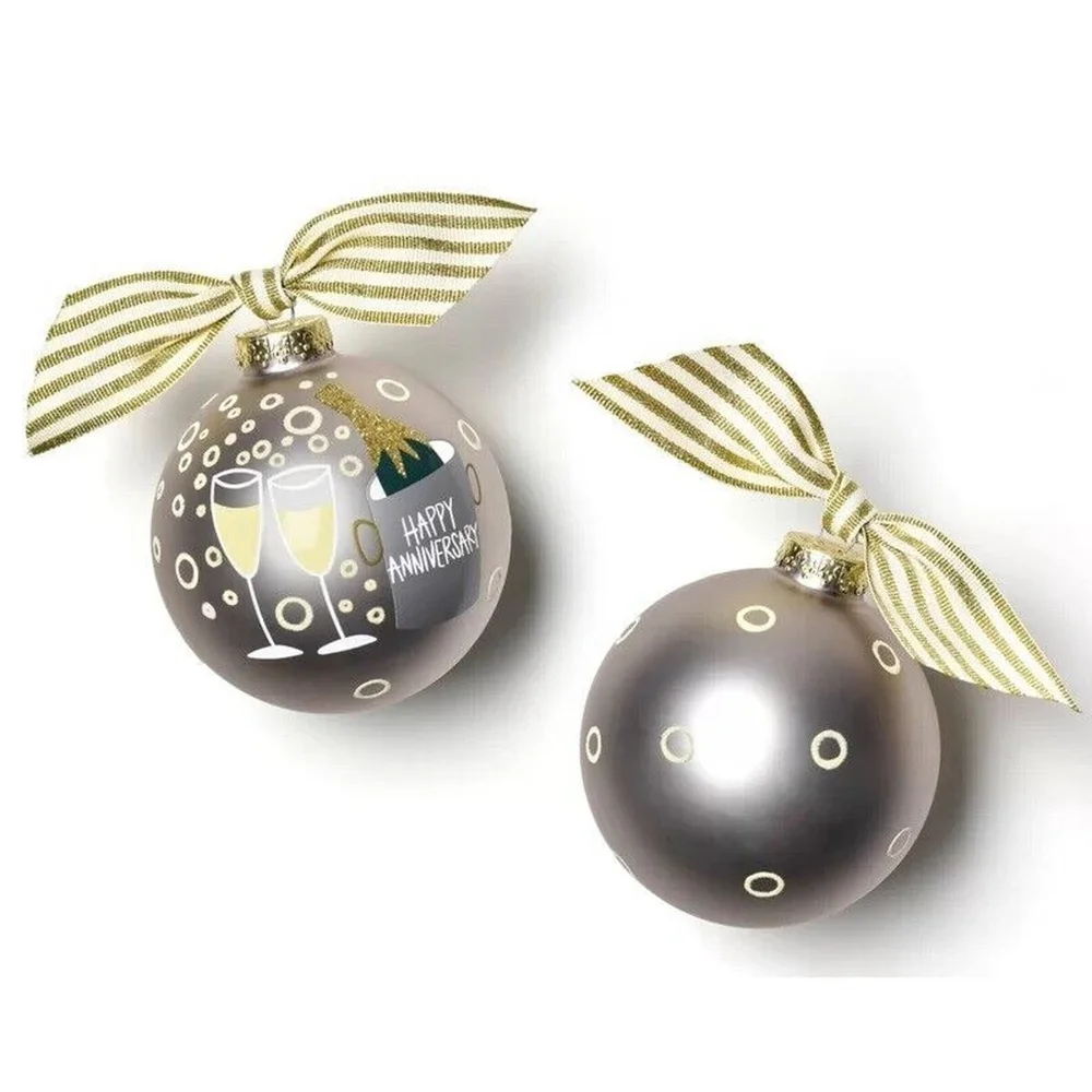 NIB Coton Colors Happy Anniversary Glass Ornament by Laura Johnson